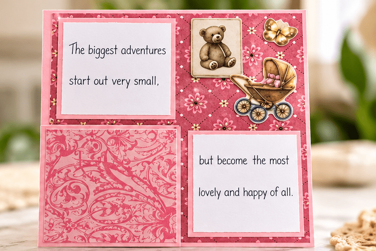 Handmade “Hello Baby” Fun Fold Card – Unique New Baby Keepsake Greeting Card Busy mama 4