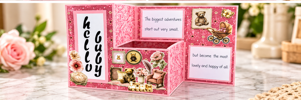 Handmade “Hello Baby” Fun Fold Card – Unique New Baby Keepsake Greeting Card Busy mama 4