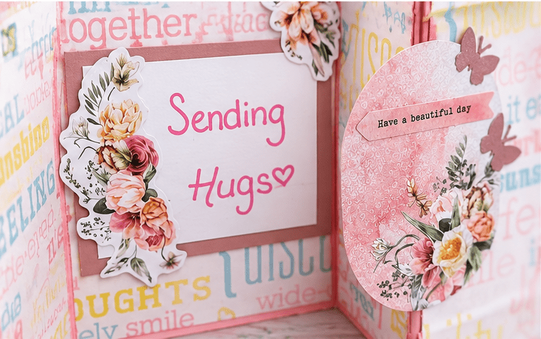 Handmade Open Bay Window “Have a Beautiful Day” Card – 3D Sending Hugs Greeting Card Busy mama 4