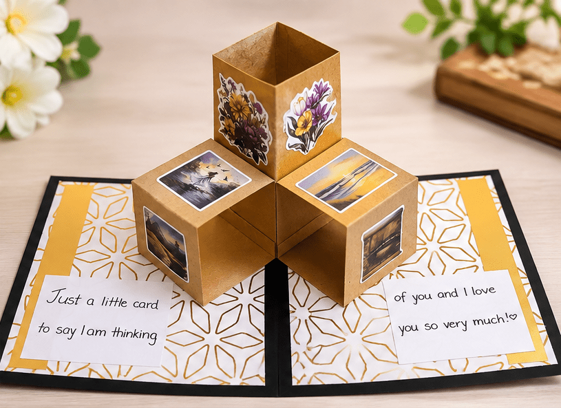 Handmade Pop-Up Box Thinking of You Card – Unique 3D Keepsake Greeting Card Busy mama 4