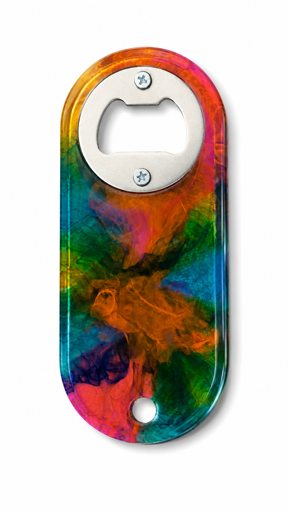 Handmade Rainbow Resin Bottle Opener – Unique Marbled Keychain Opener | Colorful Artisan Gift Nexora