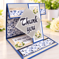 Handmade Stand Alone Thank You Card – Elegant Blue Floral Keepsake Card Busy mama 4